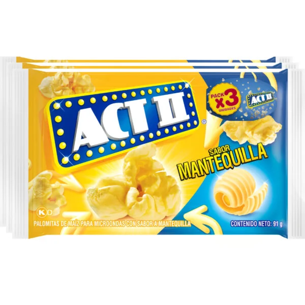 -ACT II MANTEQUILLA PACK 3 UNIDS 273GR