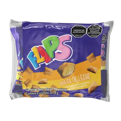 FLIPS DULCE DE LECHE 28G X 6 UNIDS