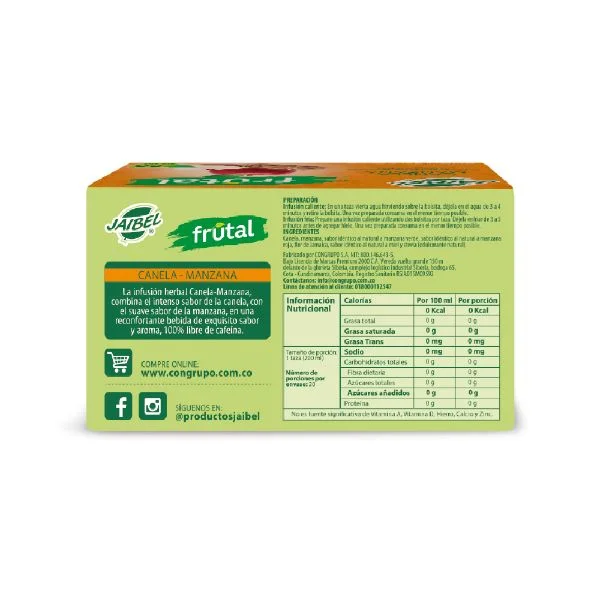 JAIBEL CANELA-MANZANA X20 SOBRES - Imagen 2