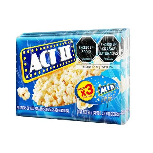 ACT II NATURAL PACK 3 UNIDS  240GR