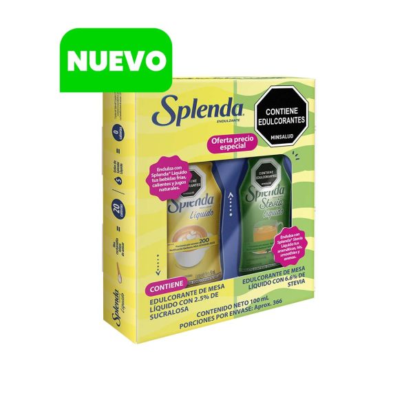 SPLENDA OFERTA 2 EN 1 LIQUIDS ORIGINAL Y STEVIA