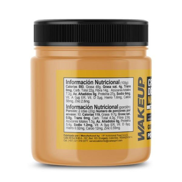 WAKEUP CREMA DE MANÍ NATURAL 200G - Imagen 3