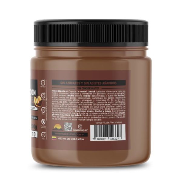 WAKEUP CREMA DE MANÍ CHOCOLATE 200G - Imagen 2