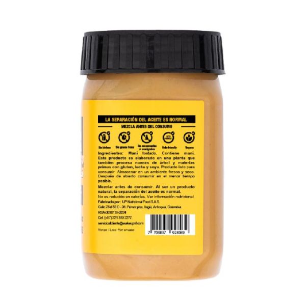 WAKEUP CREMA DE MANÍ NATURAL 360G - Imagen 2