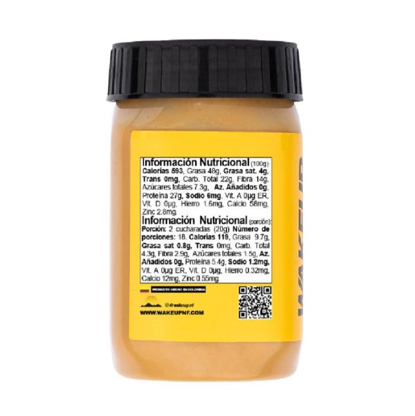WAKEUP CREMA DE MANÍ NATURAL 360G - Imagen 3