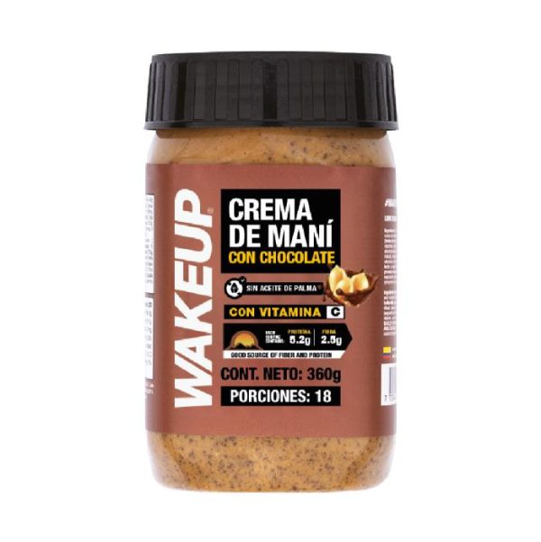 WAKEUP CREMA DE MANÍ CHOCOLATE 360G - Imagen 2