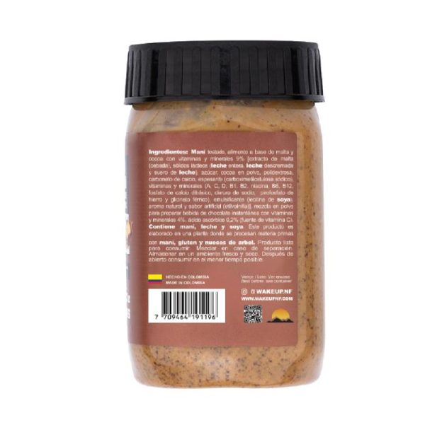 WAKEUP CREMA DE MANÍ CHOCOLATE 360G - Imagen 3
