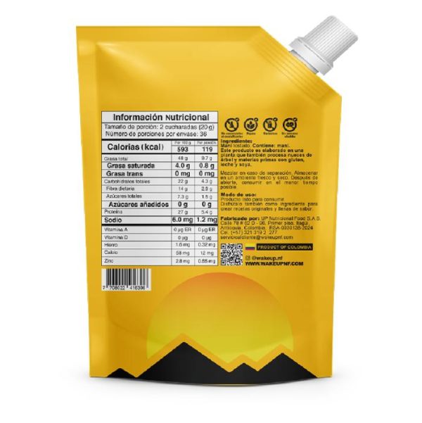 WAKEUP CREMA DE MANÍ NATURAL 720G - Imagen 2