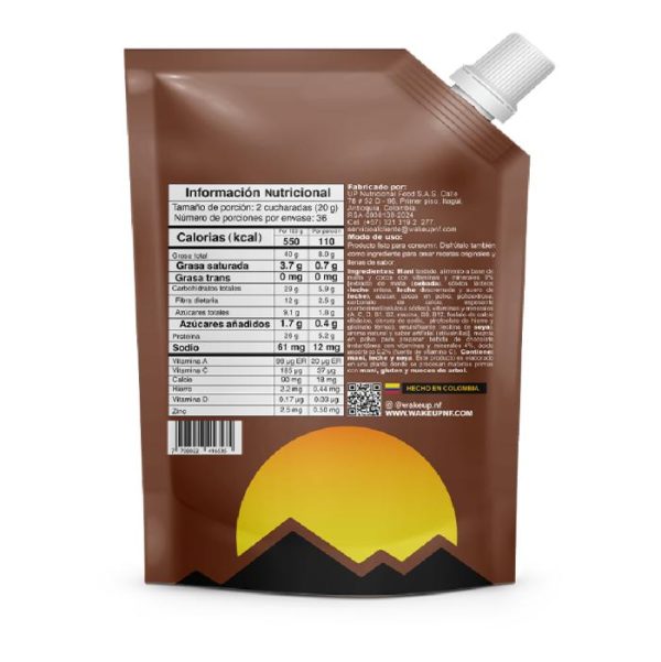 WAKEUP CREMA DE MANÍ CHOCOLATE 720G - Imagen 2