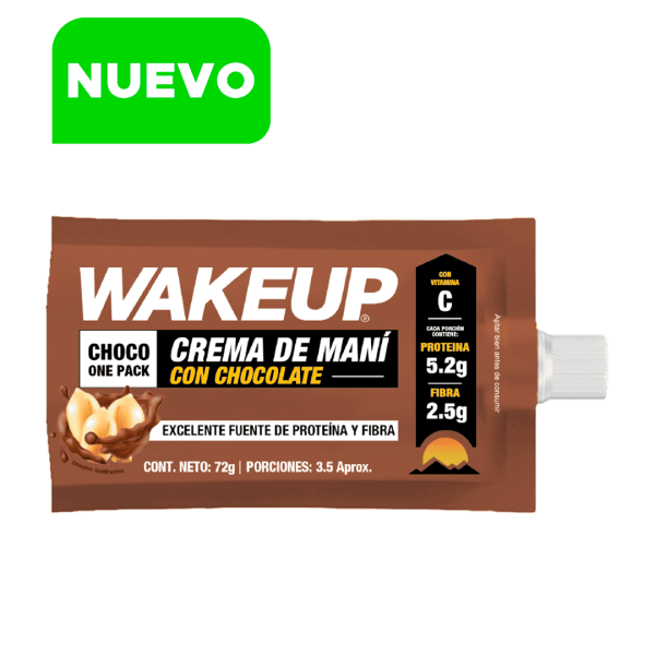 WAKEUP CHOCO ONE PACK CREMA DE MANÍ CHOCOLATE 72G